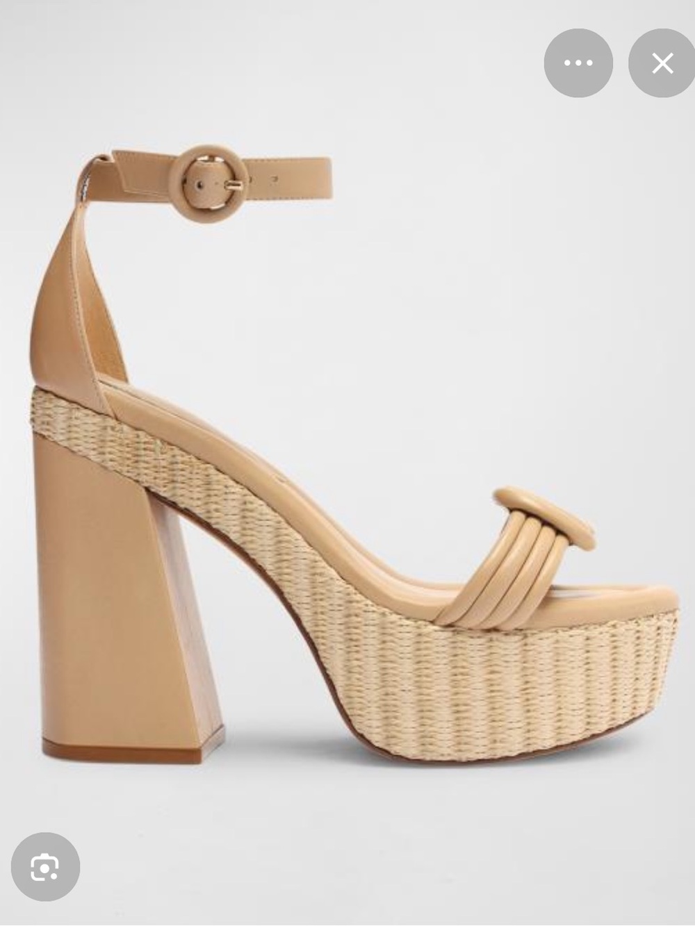 Alexandre Birman Beige Leather Knot Ankle-Strap Platform Sandals